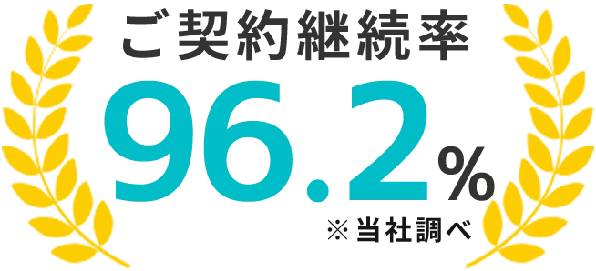 ご契約継続率96.2%※当社調べ